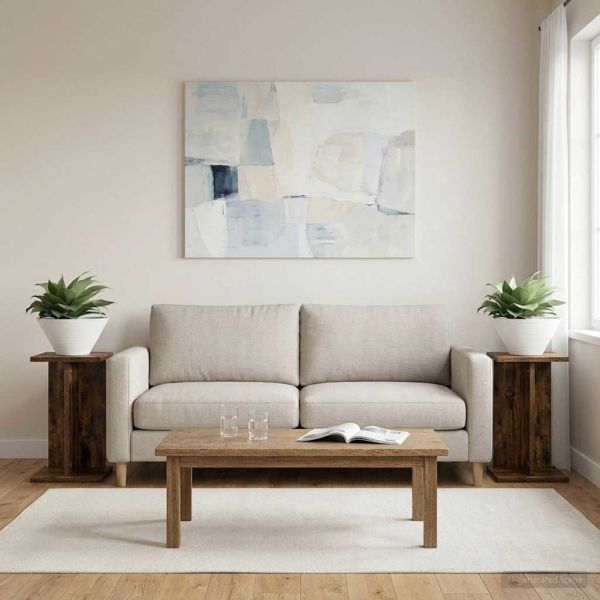 Стойка за растения 2 pcs Пушена Дъб 25 x 25,5 x 40,5 см