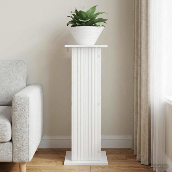 Стойка за растения Бял гланц 30,5 x 30 x 80,5 см