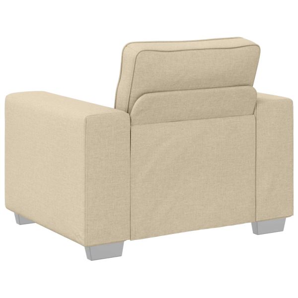 Диван 3 pcs Крем 219 x 80 x 82 см Ленена смесена тъкан