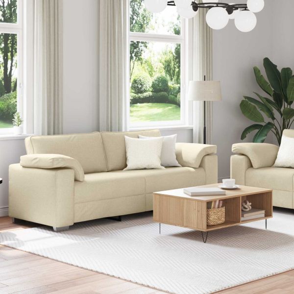 Диван 2 pcs Крем 219 x 80 x 82 см текстил