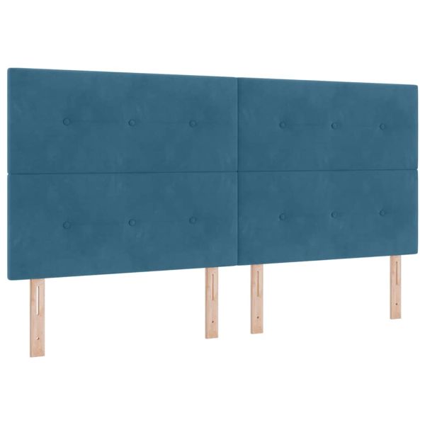 Легло с пружинирана основа с матрак Синьо 100 x 200 cm Кадифе