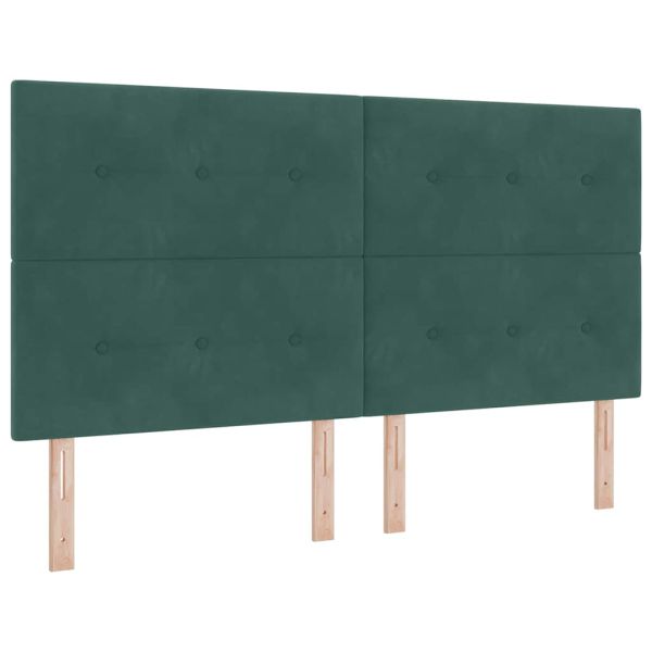 Легло с пружинирана основа Тъмен зелен 180 x 200 cm Кадифе