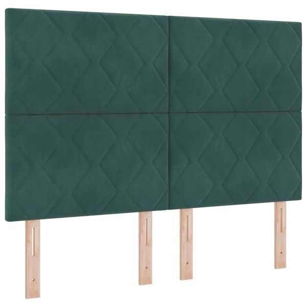 Легло с пружинирана основа Тъмен зелен 140 x 200 cm Кадифе