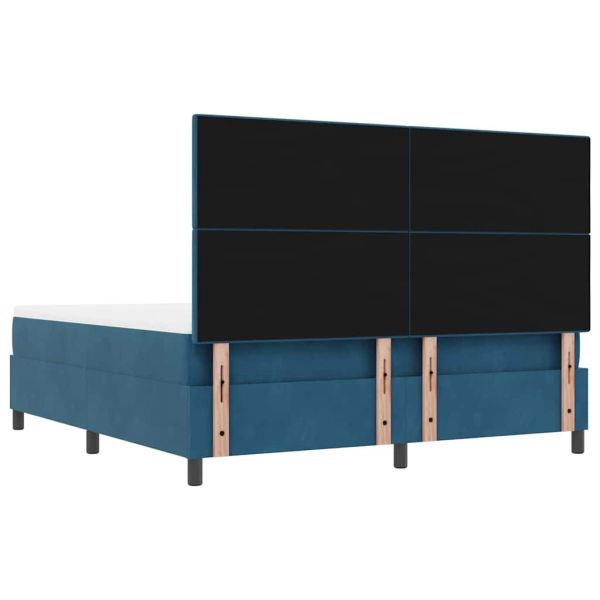 Легло с пружинирана основа Тъмносиньо 200 x 180 cm Кадифе