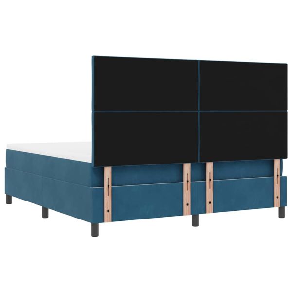 Легло с пружинирана основа Тъмносиньо 200 x 180 cm Кадифе
