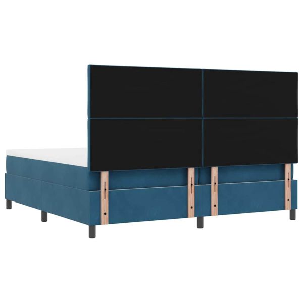 Легло с пружинирана основа Тъмносиньо 200 x 200 cm Кадифе