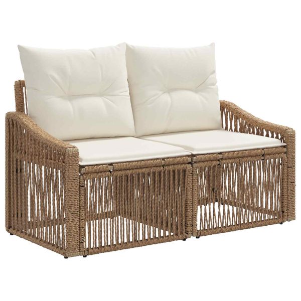 Градински Софа Комплект 11 pcs Бежово полиратан