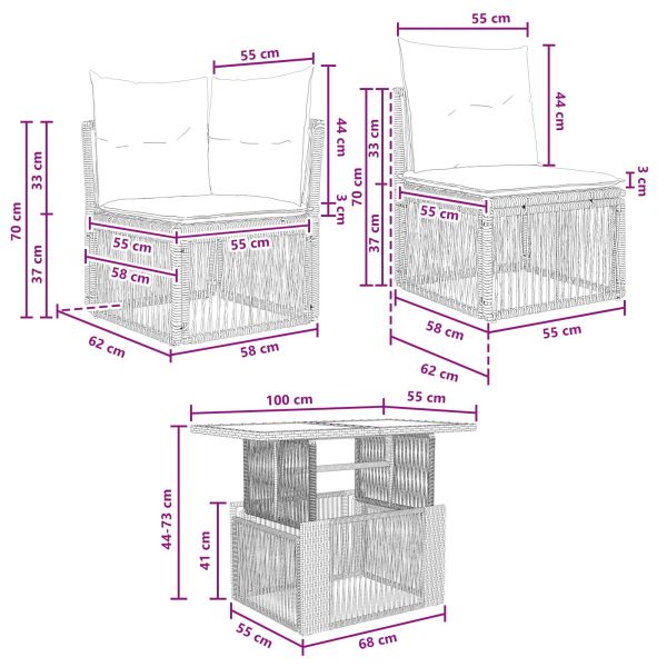 Градински Софа Комплект 13 pcs полиратан