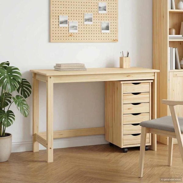 Комплект бюро и подвижен шкаф MOSS 2 pcs Кафяво