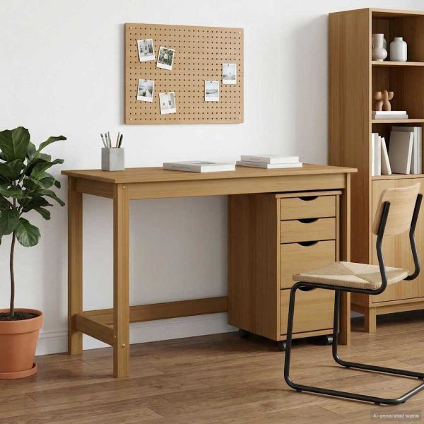 Комплект бюро и подвижен шкаф MOSS 2 pcs Кехлибарен