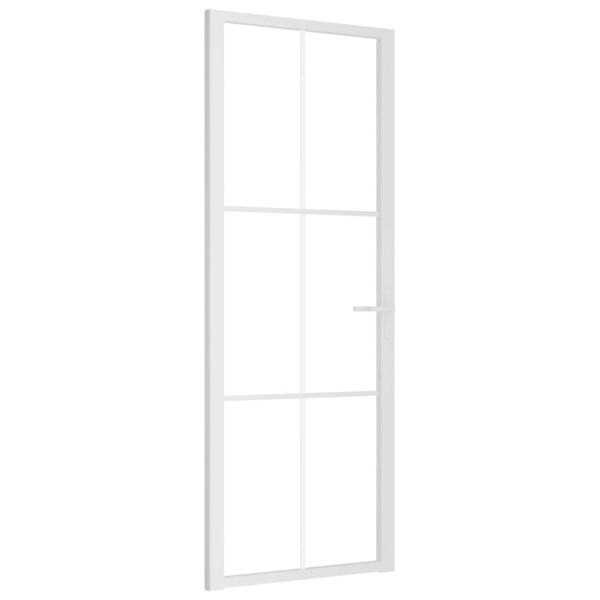 Интериорна врата 76x201,5 см бяла ESG стъкло и алуминий