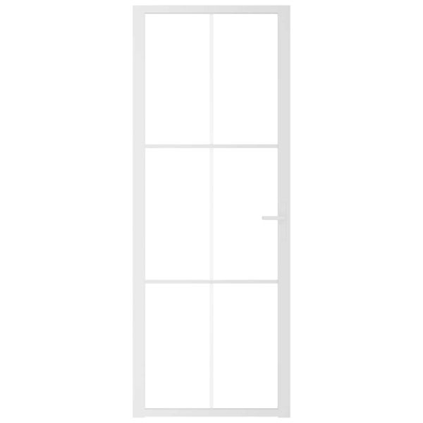 Интериорна врата 76x201,5 см бяла ESG стъкло и алуминий