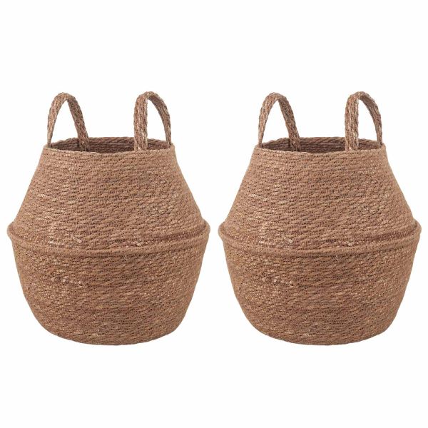 Саксия за растения с дръжки 2 pcs Натурално Ø 22 x 20 см