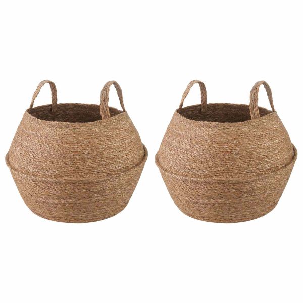 Саксия за растения с дръжки 2 pcs Натурално Ø 32 x 32 см