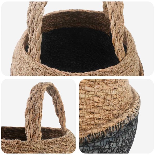 Саксия за растения с дръжки 2 pcs Черно Ø 22 x 20 см