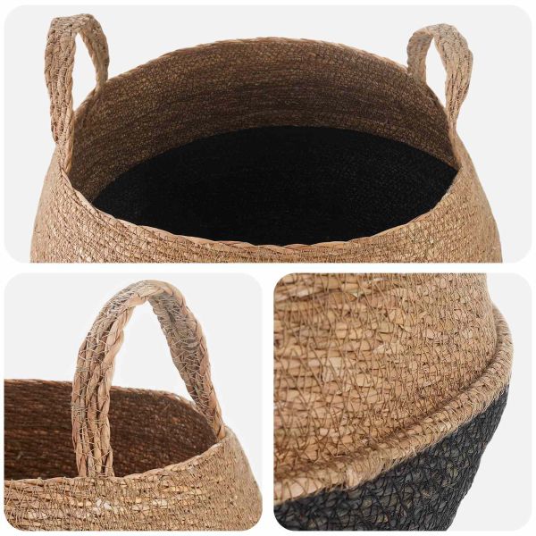 Саксия за растения с дръжки 2 pcs Черно Ø 45 x 36 см