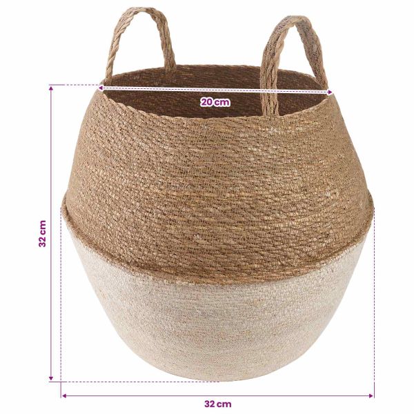 Саксия за растения с дръжки 2 pcs Бяло Ø 32 x 32 см