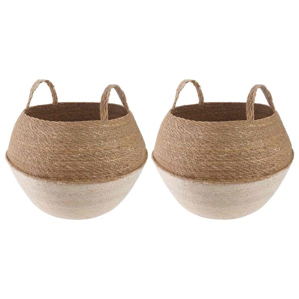 Саксия за растения с дръжки 2 pcs Бяло Ø 45 x 36 см