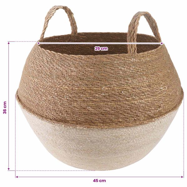 Саксия за растения с дръжки 2 pcs Бяло Ø 45 x 36 см