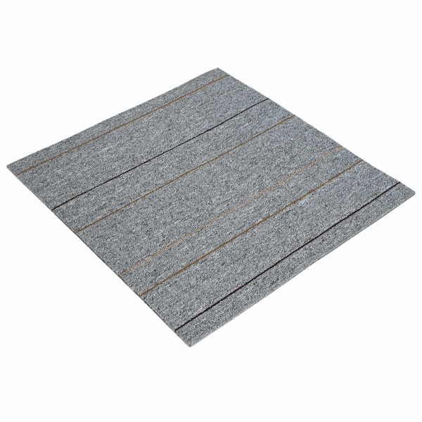 Килимна плочка Светлосиво на ивици 50 x 50 cm 36 pcs ПП и Битум