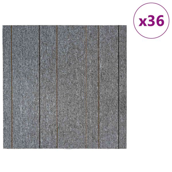 Килимна плочка Светлосиво на ивици 50 x 50 cm 36 pcs ПП и Битум