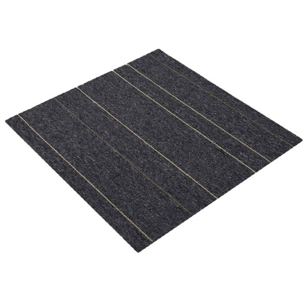 Килимна плочка Тъмносив с ивици 50 x 50 cm 4 pcs ПП и Битум