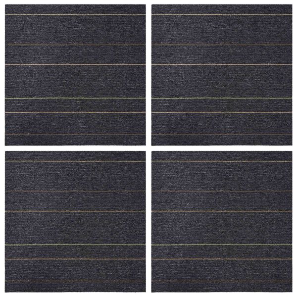 Килимна плочка Тъмносив с ивици 50 x 50 cm 4 pcs ПП и Битум