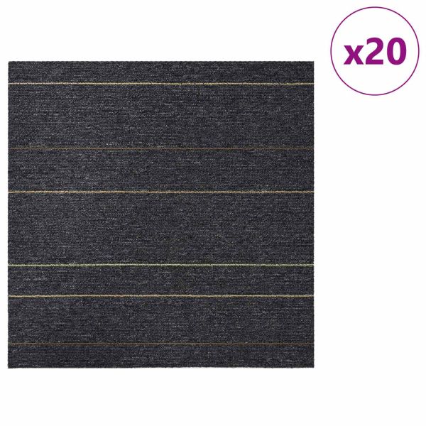 Килимна плочка Тъмносив с ивици 50 x 50 cm 20 pcs ПП и Битум