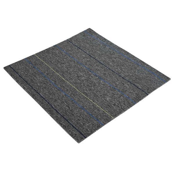 Килимна плочка Средно сиво с ивици 50 x 50 cm 36 pcs ПП и Битум