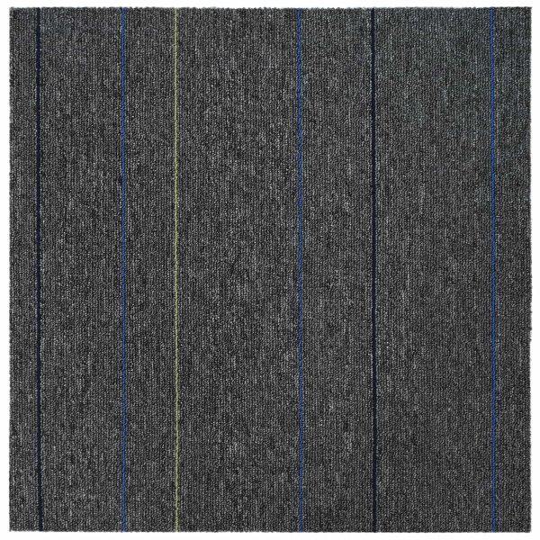 Килимна плочка Средно сиво с ивици 50 x 50 cm 36 pcs ПП и Битум