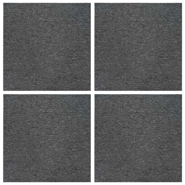 Килимна плочка Средно сиво 50 x 50 cm 4 pcs ПП и Битум