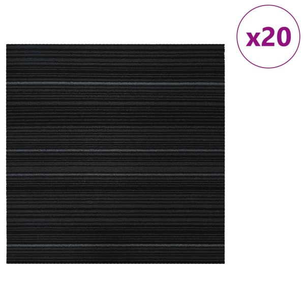 Килимна плочка Сиви ивици 50 x 50 cm 20 pcs ПП и Битум
