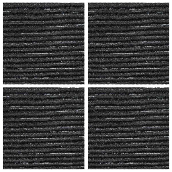 Килимна плочка Сифтен черен 50 x 50 cm 4 pcs ПП и Битум