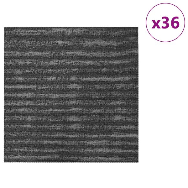 Килимна плочка Въгленово сиво 50 x 50 cm 36 pcs ПП и Битум