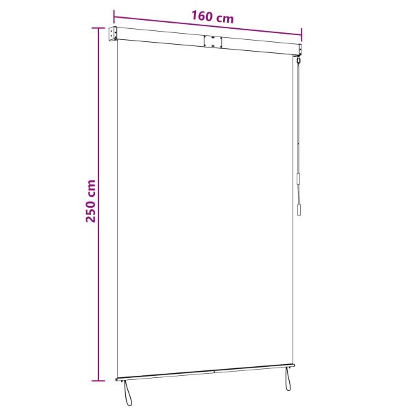 Ролетна щора Черно 160 x 250 cm Текстил и Алуминий