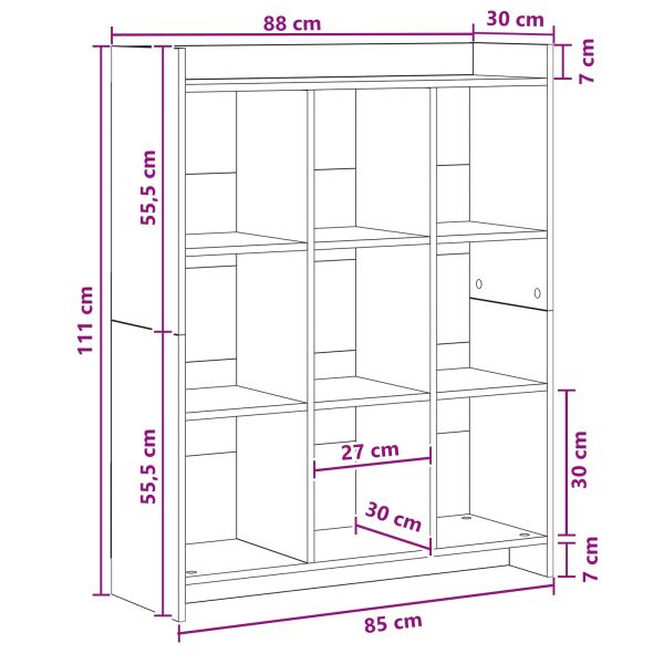 Библиотека Опушен дъб 87,5 x 30 x 111 см Инженерна дървесина