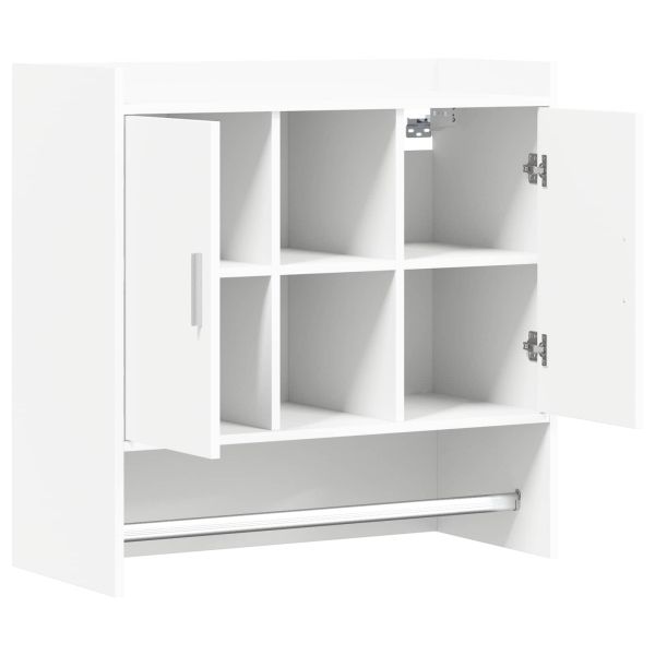 Стенен рафт Монтиране на стена Бяло 80 x 36 x 80 см