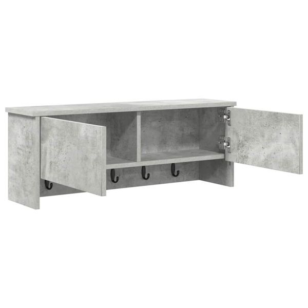 Стенен закачалка за палта с рафт Циментено сиво 80 x 20 x 30 cm
