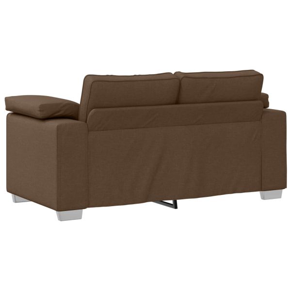 Диван 3 pcs Кафяво 219 x 80 x 82 см Ленена смесена тъкан