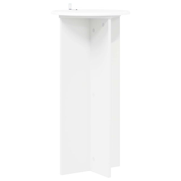 Стойка за растения 2 pcs Бяло Ø40 x 80 см Инженерна дървесина