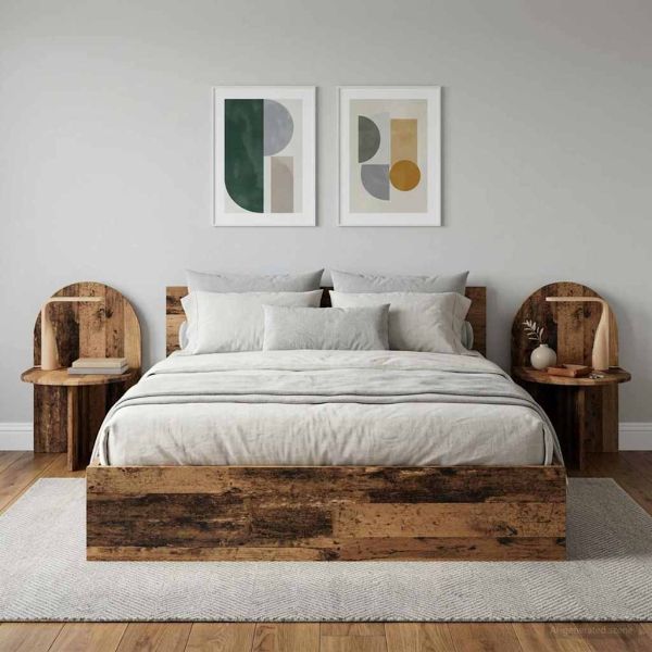 Нощно шкафче 2 pcs Старо дърво 48 x 49 x 65 см
