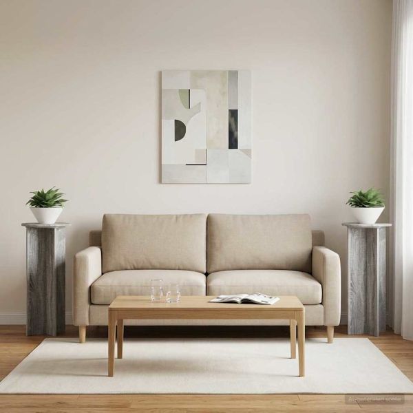 Стойка за растения 2 pcs Сива сонома Ø40 x 100 см