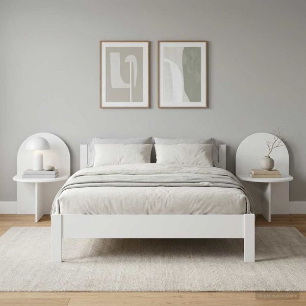 Нощно шкафче 2 pcs Бяло 48 x 49 x 65 см