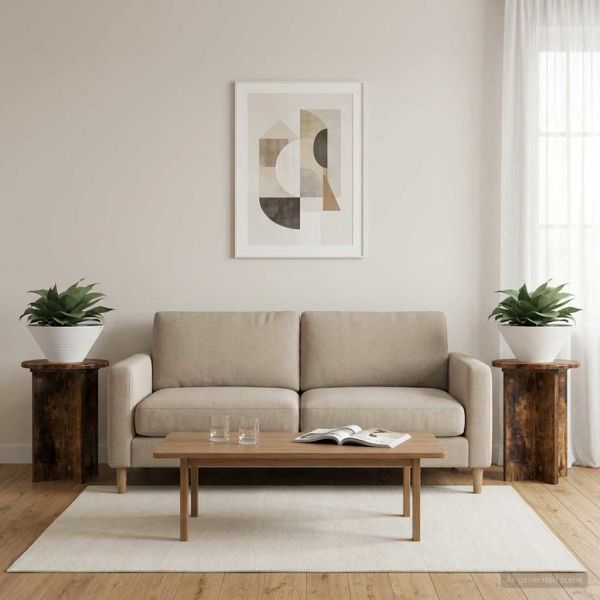 Стойка за растения 2 pcs Опушен дъб Ø29,5 x 40 см