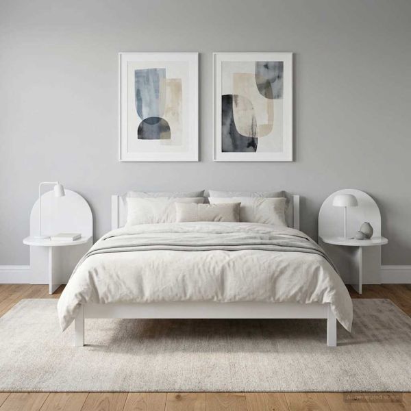 Нощно шкафче 2 pcs Бял гланц 48 x 49 x 65 см