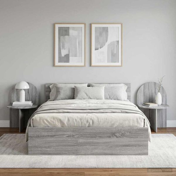 Нощно шкафче 2 pcs Сива сонома 48 x 49 x 65 см