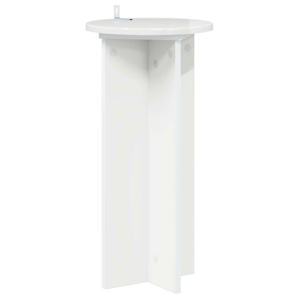 Стойка за растения 2 pcs Бял гланц 29,5 x 29,5 x 60 см
