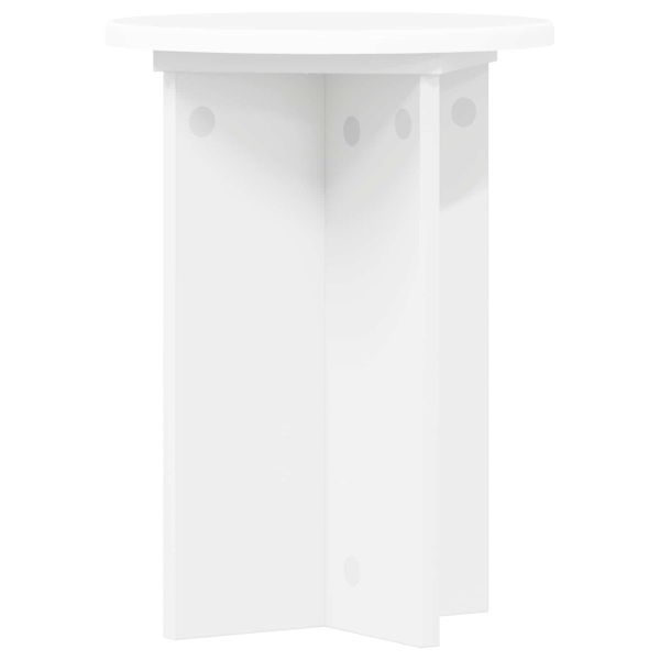 Стойка за растения 2 pcs Бяло Ø29,5 x 40 см Инженерна дървесина