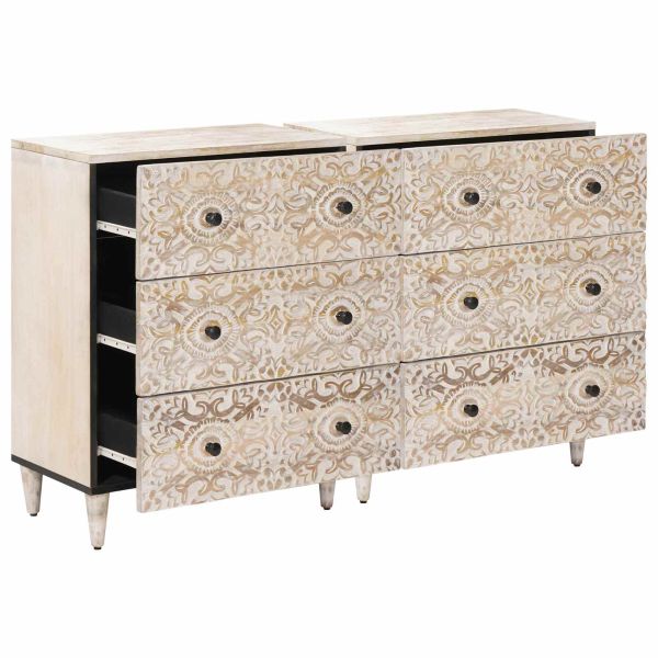 Служебен шкаф 2 pcs Бяло 60 x 33,5 x 75 см