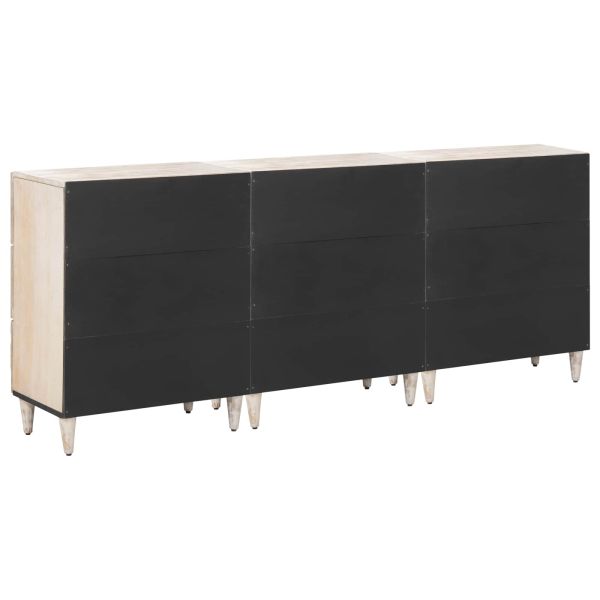 Служебен шкаф 3 pcs Бяло 60 x 33,5 x 75 см